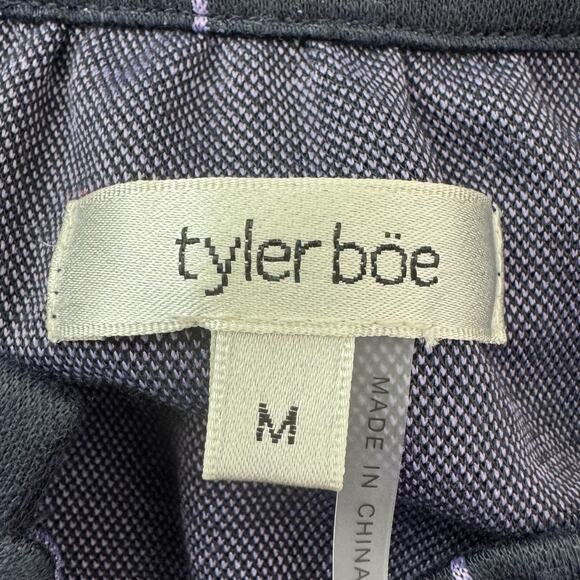 Tyler Boe Dress Womens Medium Blue Windowpane Check Puff Sleeve Shift Modern - Picture 7 of 13